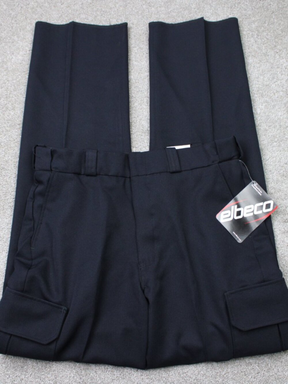 Elbeco Pants NWT Men 36 Navy Blue TexTrop2 Cargo Pocket Unhemmed Polyester E8875
